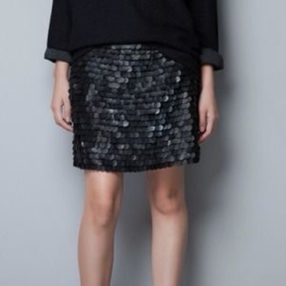 Zara Black Sequin Skirt